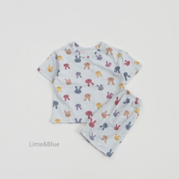 韓國LIME&BLUE小兔兔滿版居家服 親子系列 親子裝,居家服,睡衣,LIME&BLUE