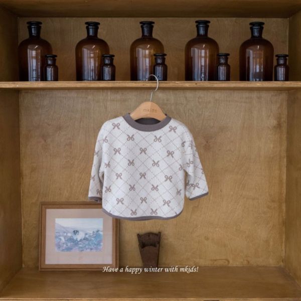 針織圓領長袖上衣 