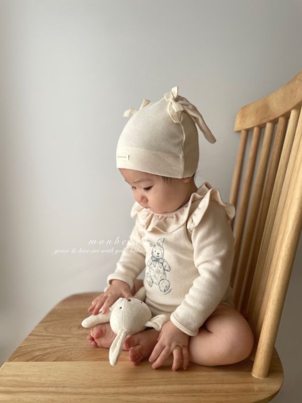 小兔子荷葉邊領長袖上衣 包屁衣 