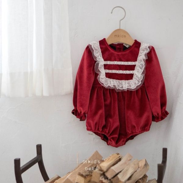 溫柔絲絨法式包屁衣 