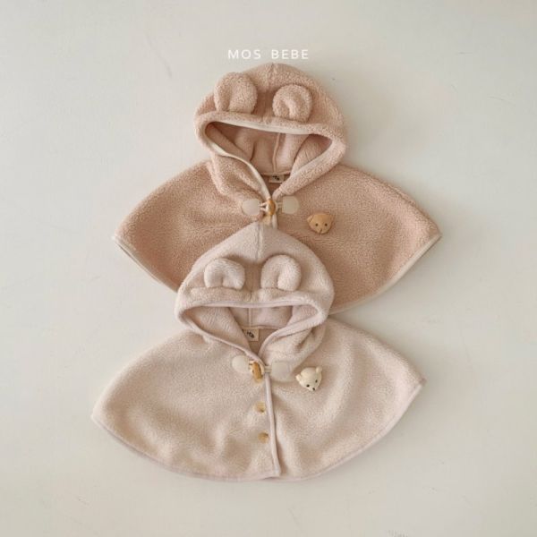 小熊暖呼呼小耳朵披風 韓國童裝,mos bebe