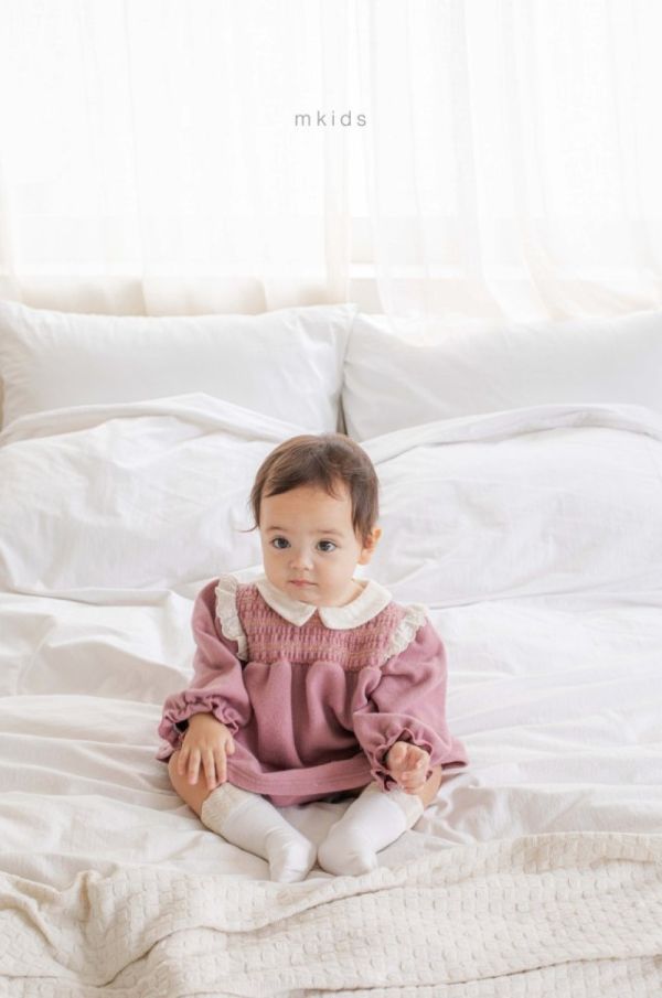 小莊園復古蕾絲領洋裝 