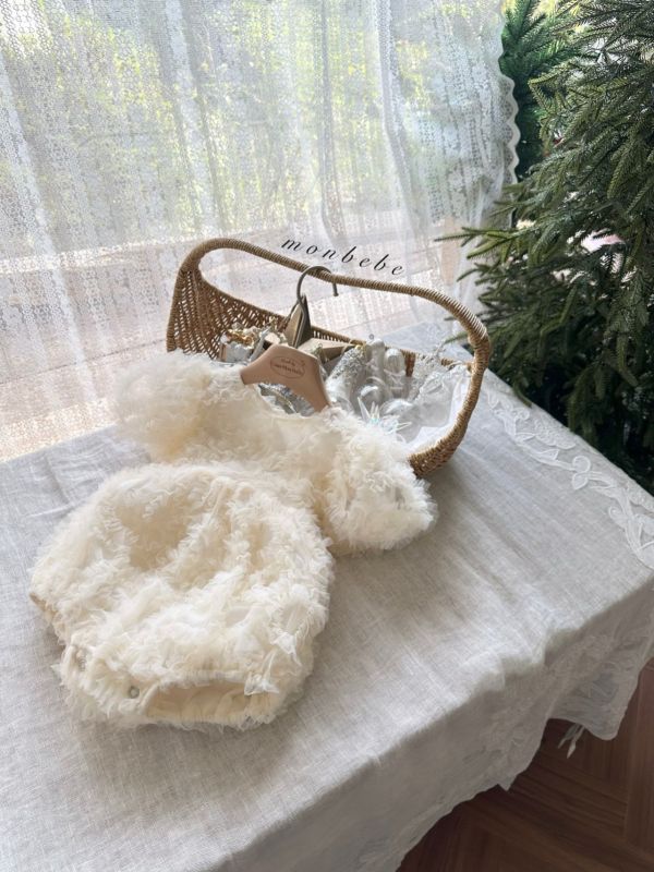 Blanchacha 珊瑚高質感蝴蝶結寶寶連身服 