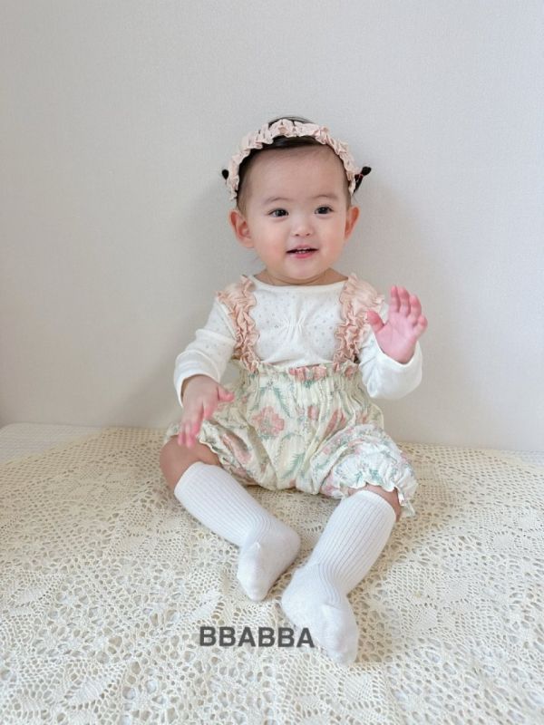 法式小花蕾絲吊帶＋髮帶 姊妹裝 