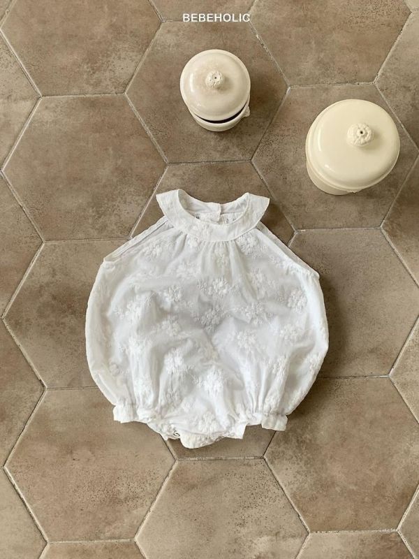 長春藤花紋寶寶款氣質連身服 Bebe holic Korea,韓國童裝,韓國Bebe holic,奶茶系寶寶,女寶穿搭