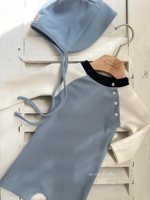 Monbebe 泳裝 莫蘭迪色寶寶連身游泳服（附泳帽） 