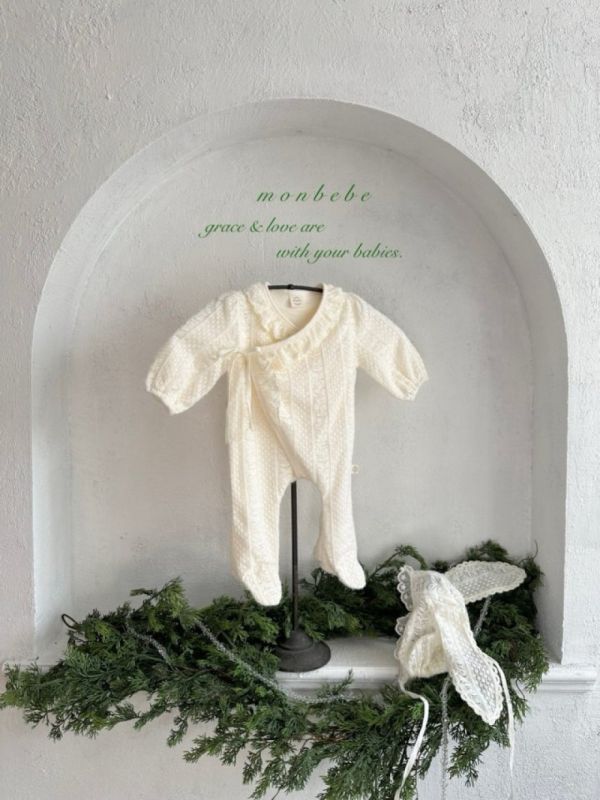 麻花針織紋理寶寶踩腳連身服(帽另售) 