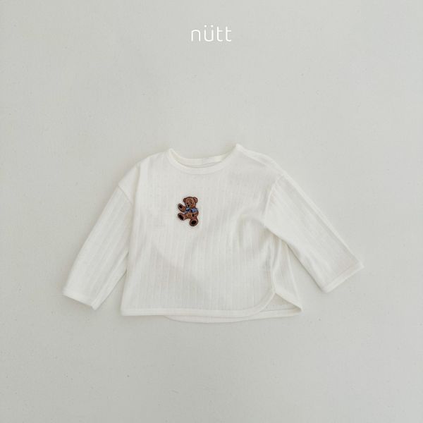 羅紋針織小熊長袖上衣 