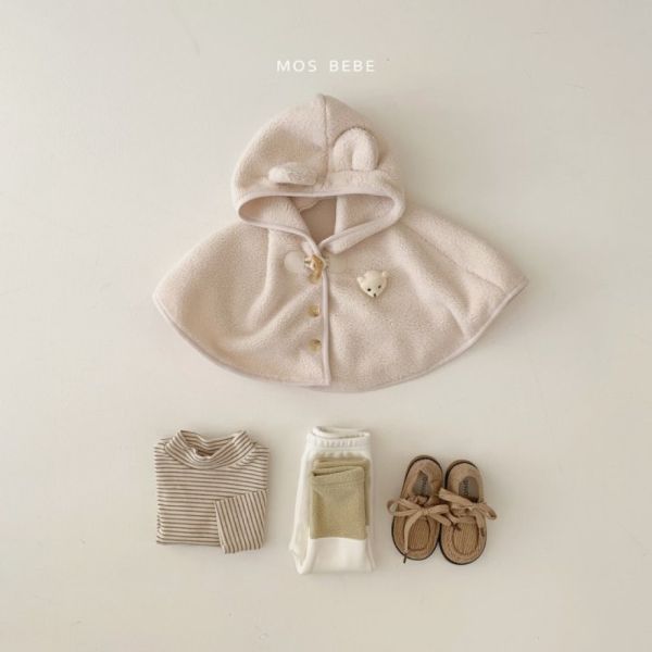 小熊暖呼呼小耳朵披風 韓國童裝,mos bebe