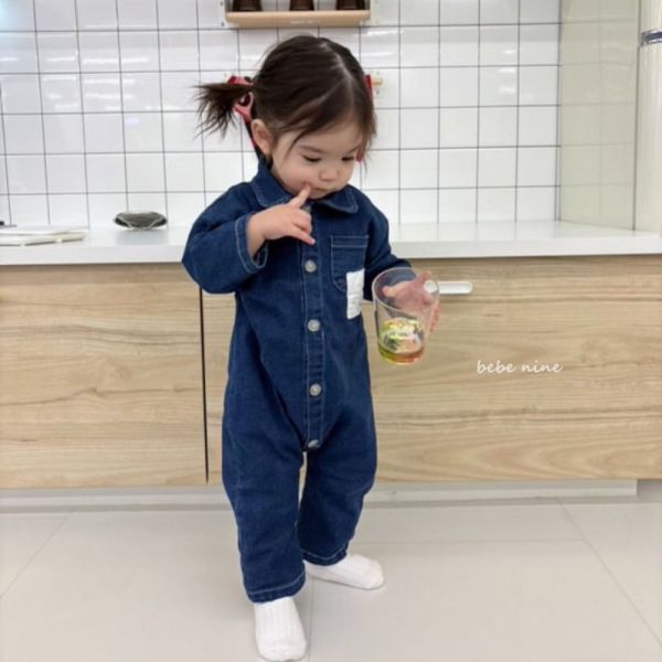寶寶深藍牛仔連身套裝 