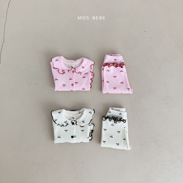 蝴蝶結捲邊滿版套裝 批發,童裝批發,韓國童裝,東大門,代理招募