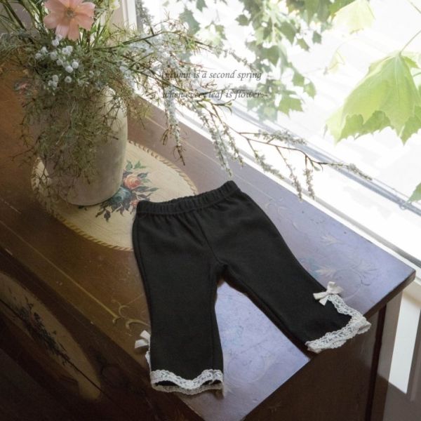 奶油花邊氣質喇叭褲 姊妹裝 