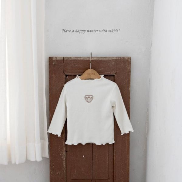 蝴蝶結木耳邊立領長袖上衣 內搭 