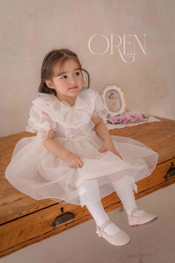 Rachel象牙色歐根紗洋裝 姊妹款 