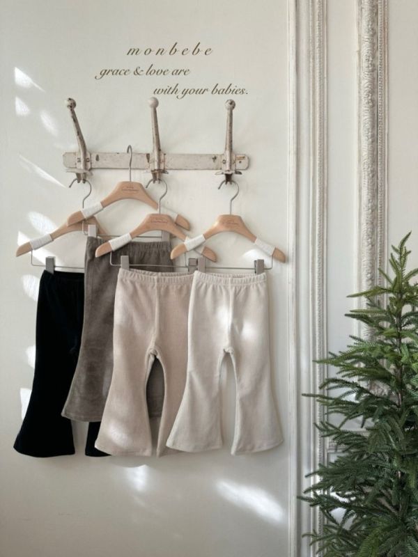 親子系列 羅紋棉質喇叭褲 