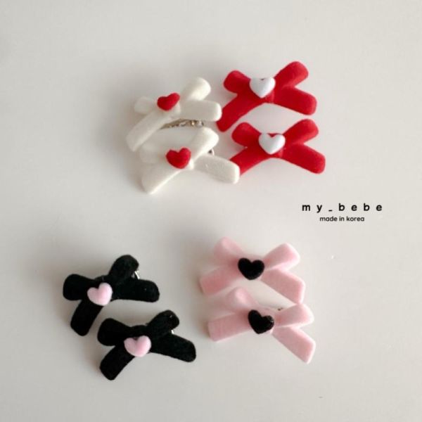 韓國手工髮飾 迷你髮帶愛心髮夾頭飾 （一組2入） 