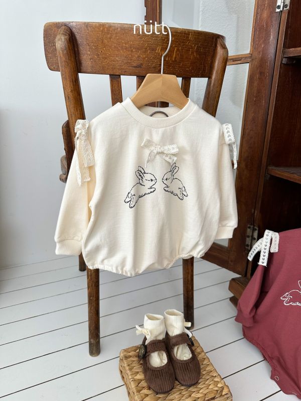 小兔子刺繡蕾絲蝴蝶結長袖包屁衣 姊妹裝 