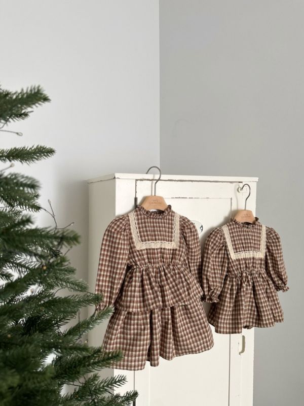 小童款 法式格紋洋裝 