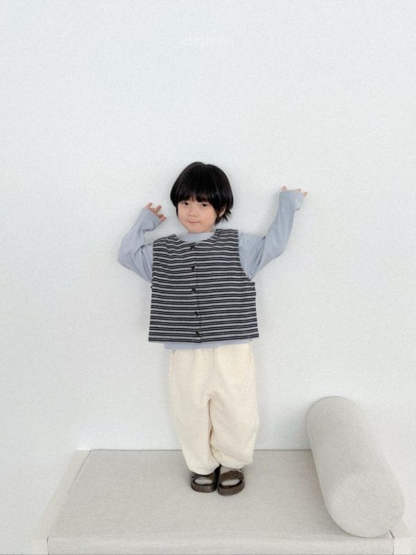 線條紐扣棉質韓系背心 