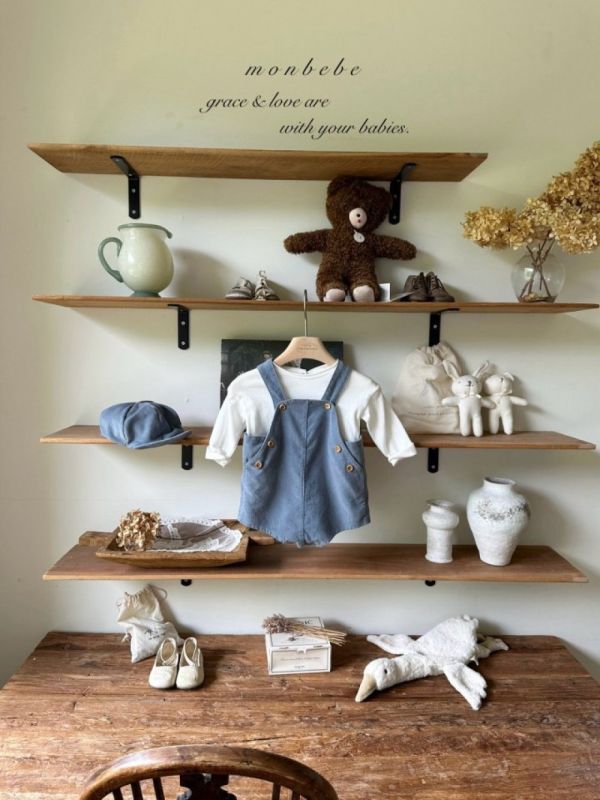 經典燈芯絨鈕扣吊帶褲 帽子另售 