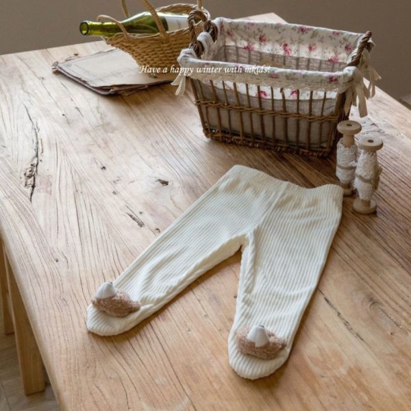 立體小熊愛心寶寶踩腳褲 