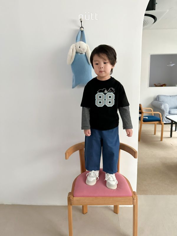 寬版休閒牛仔質感長褲 