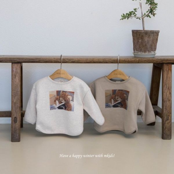 泰迪熊印花休閒長袖上衣 