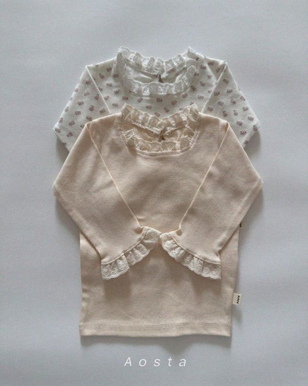 花仙子 小碎花氣質上衣蕾絲領 Aosta,韓國童裝代購,蘿菈衣櫥,Laurababy,韓系童裝,小碎花,Aosta春裝