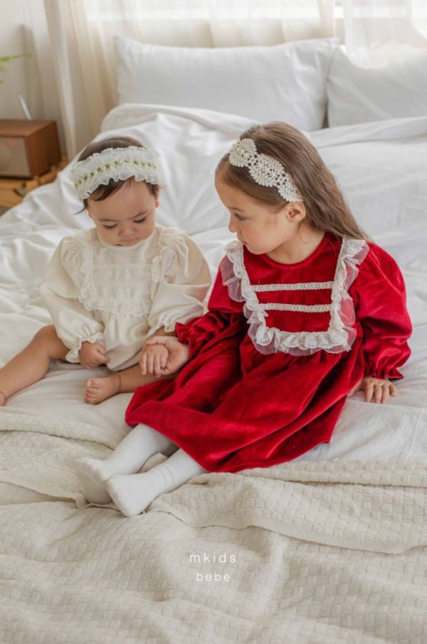 溫柔絲絨法式包屁衣 