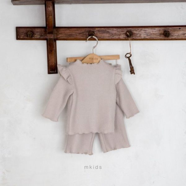 木耳邊羅紋棉居家套裝 