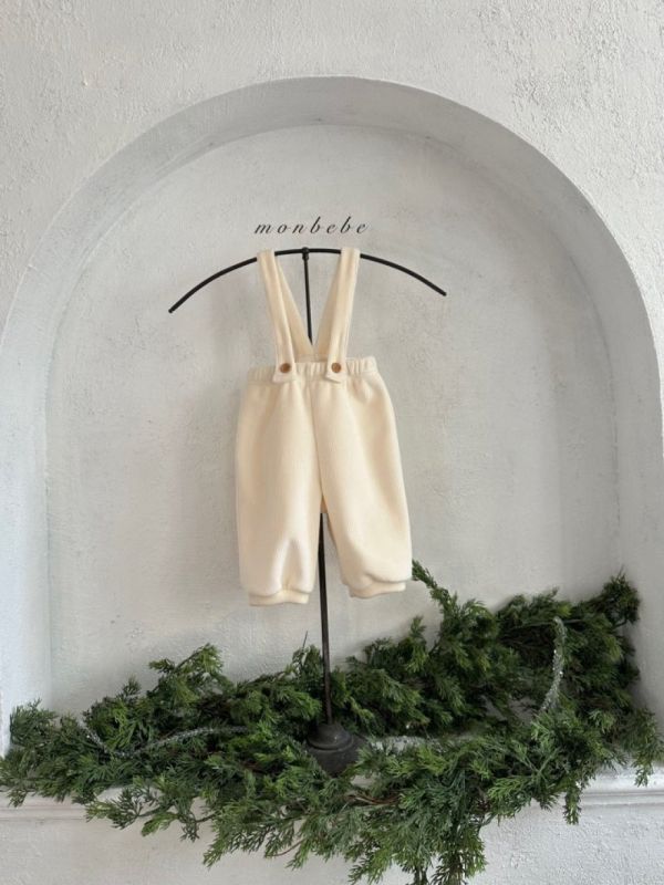 小小探險家細坑條吊帶褲 