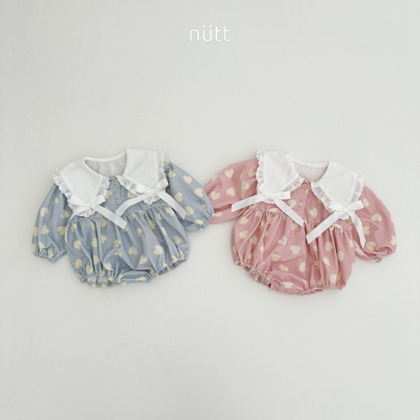 蝴蝶結大翻領愛心連身衣 姊妹裝 