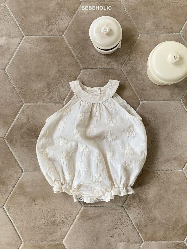 長春藤花紋寶寶款氣質連身服 Bebe holic Korea,韓國童裝,韓國Bebe holic,奶茶系寶寶,女寶穿搭