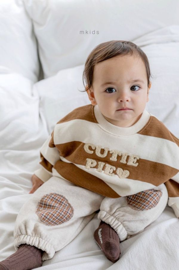 可愛條紋長袖大學T 姊妹裝,M Kids,童裝