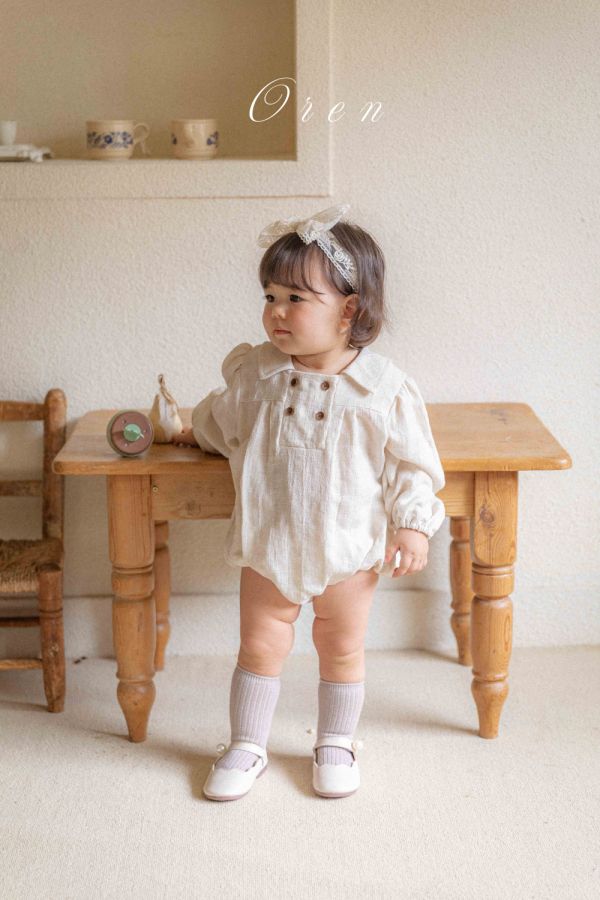 Bebe-小花刺繡蝴蝶結髮帶 