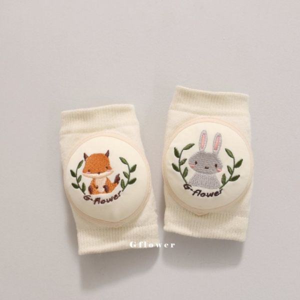 現貨 刺繡小兔子小狐狸透氣網狀可愛護膝 