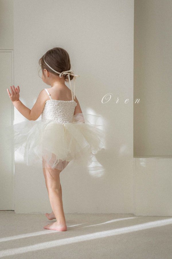 羅紋開襟衫＋抹胸芭蕾舞裙套裝 姊妹裝 