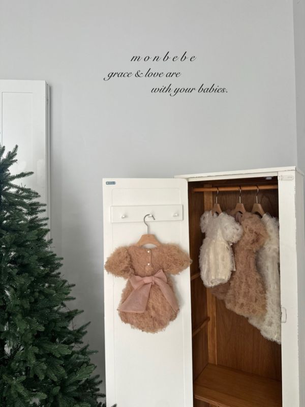 Blanchacha 珊瑚高質感蝴蝶結寶寶連身服 