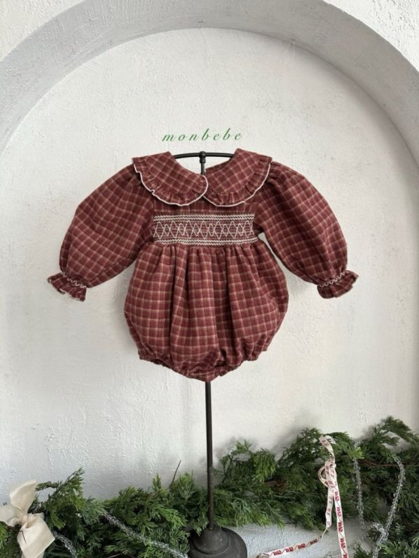 女寶款 打褶繡花格紋包屁衣 姊妹裝 