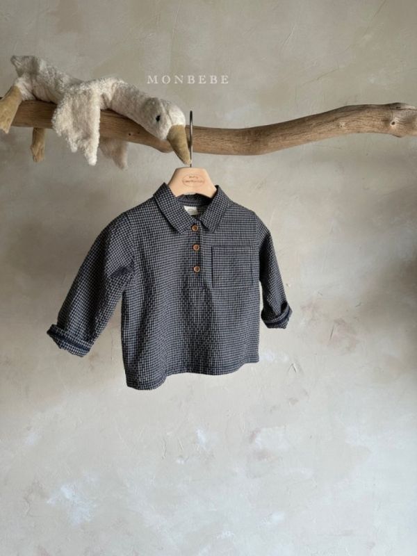 格紋翻領鈕扣長袖上衣 寶寶包屁衣 兄弟裝 