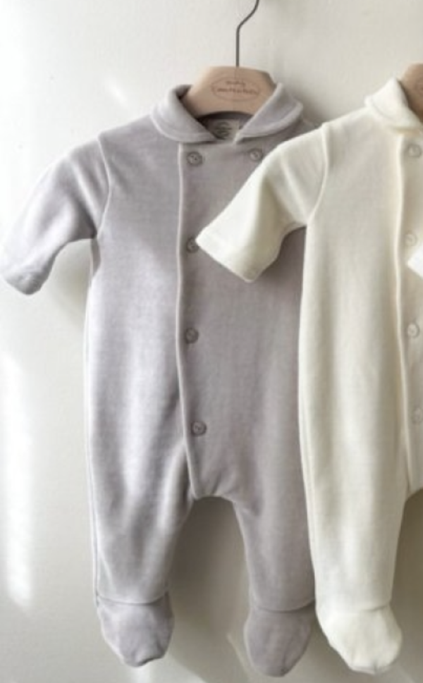 純色簡約寶寶踩腳連身服(帽另售) 