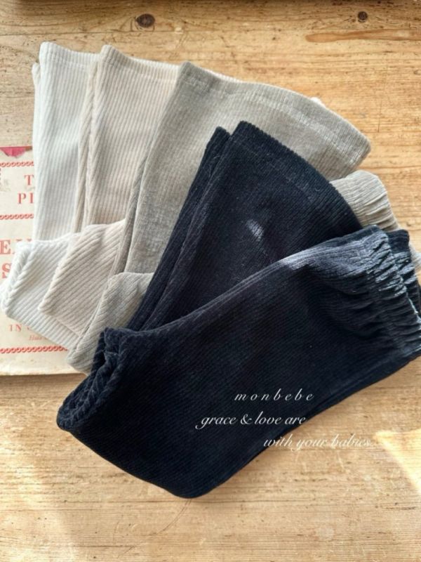 親子系列 羅紋棉質喇叭褲 