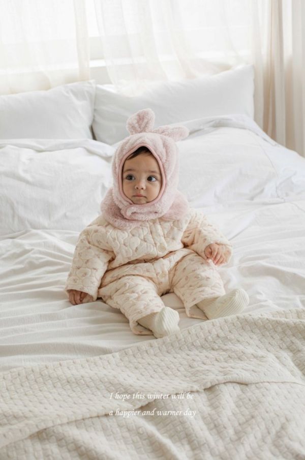 暖呼呼愛心壓紋 寶寶連身衣 