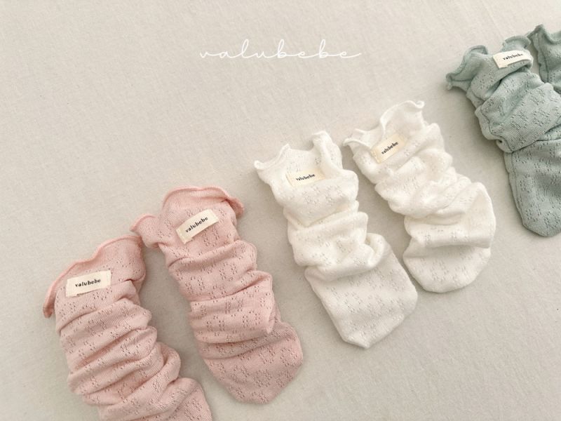 Bebe-粉嫩系卷邊針織襪襪 