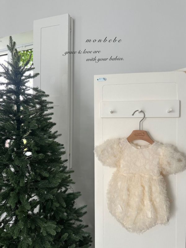 Blanchacha 珊瑚高質感蝴蝶結寶寶連身服 