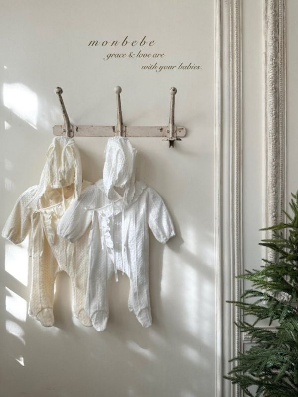 麻花針織紋理寶寶踩腳連身服(帽另售) 