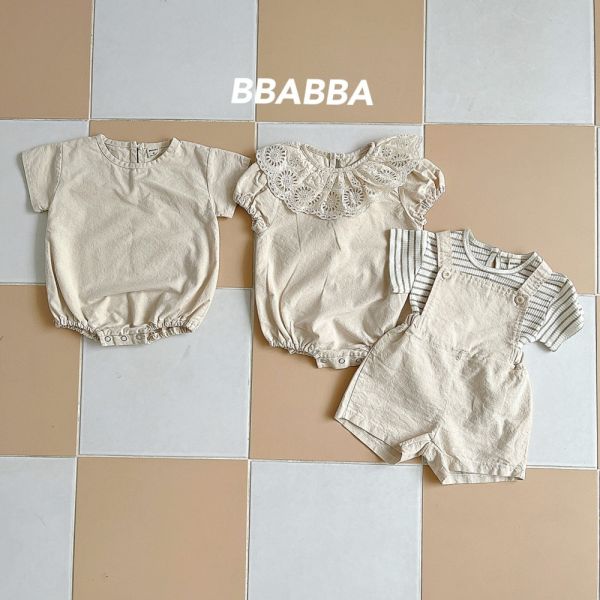 蕾絲荷葉領寶寶連身衣 姊妹裝 