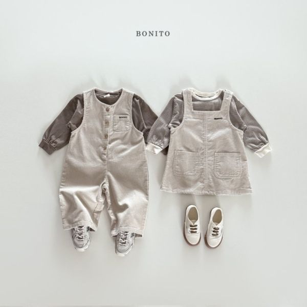 燈芯絨口袋背心裙 姊妹裝 