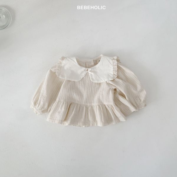 蝴蝶結花邊翻領縮口上衣 姊妹裝 
