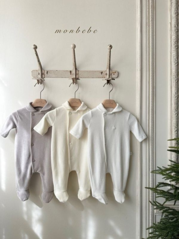 純色簡約寶寶踩腳連身服(帽另售) 